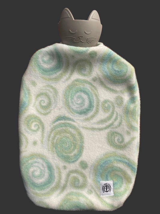 Hot water bottle with cover - swirl